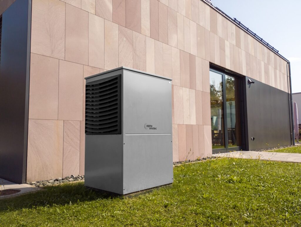 modern high-efficiency AC unit installed outside a Washington State home